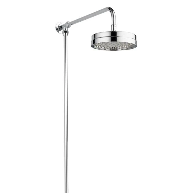 Arezzo Chrome Rigid Riser Kit with 195mm Round Overhead Drench Shower Head 2 Arezzo Chrome Rigid Riser Kit with 195mm Round Overhead Drench Shower Head