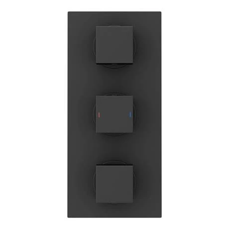Arezzo Square Matt Black 2 Outlet Shower System (Fixed Shower Head + Overflow Bath Filler) 8 Arezzo Square Matt Black 2 Outlet Shower System (Fixed Shower Head + Overflow Bath Filler) - Image 6