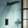 Arezzo Matt Black Round Shower Package w. Concealed Valve + Flat Fixed Shower Head -ShowerLux Shop AZSCVRP2 p