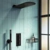 Arezzo Matt Black Round Triple Thermostatic Shower Pack w. Flat Fixed Head + Handset 2 Arezzo Matt Black Round Triple Thermostatic Shower Pack w. Flat Fixed Head + Handset -ShowerLux Shop AZSCVRP3 p