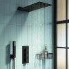 Arezzo Matt Black Square Triple Thermostatic Shower Pack w. Flat Fixed Head + Handset 1 Arezzo Matt Black Square Triple Thermostatic Shower Pack w. Flat Fixed Head + Handset -ShowerLux Shop AZSCVSP3 p