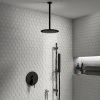 Arezzo Matt Black Shower System (Valve inc. 195mm Ceiling Mounted Head + Slide Rail Kit with Handset) -ShowerLux Shop AZSP2CMB p