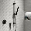 Arezzo Matt Black Round Shower Valve inc. Slide Rail Kit with Pencil Handset 1 Arezzo Matt Black Round Shower Valve inc. Slide Rail Kit with Pencil Handset -ShowerLux Shop AZSP80MB p