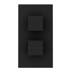 Arezzo Square Matt Black 2 Outlet Shower System (Fixed Shower Head + Slimline Waterfall Bath Spout) 11 Arezzo Square Matt Black 2 Outlet Shower System (Fixed Shower Head + Slimline Waterfall Bath Spout) -ShowerLux Shop AZSQ2SSA n d3 460