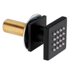 Arezzo Matt Black Square Shower System with Diverter, Fixed Shower Head + 4 Body Jets -ShowerLux Shop AZSQSV4BJ d4 460