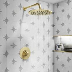 Arezzo Brushed Brass Round Concealed Dual Thermostatic Shower Valve 9 Arezzo Brushed Brass Round Concealed Dual Thermostatic Shower Valve -ShowerLux Shop AZSV4BB d3 460