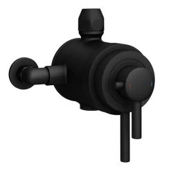 Arezzo Matt Black Round Exposed Dual Thermostatic Shower Valve