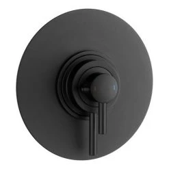 Arezzo Matt Black Round Concealed Dual Thermostatic Valve w. 200mm Shower Head -ShowerLux Shop AZSV4MBPK d1 460