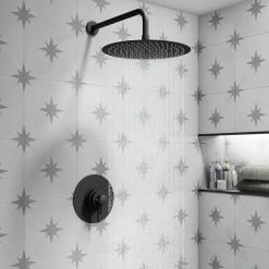 Arezzo Matt Black Round Concealed Dual Thermostatic Shower Valve 9 Arezzo Matt Black Round Concealed Dual Thermostatic Shower Valve -ShowerLux Shop AZSV4MB d4 460