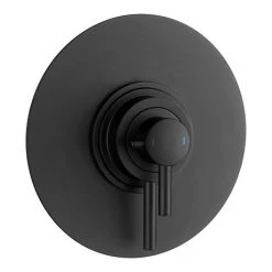 Arezzo Matt Black Round Concealed Dual Thermostatic Shower Valve