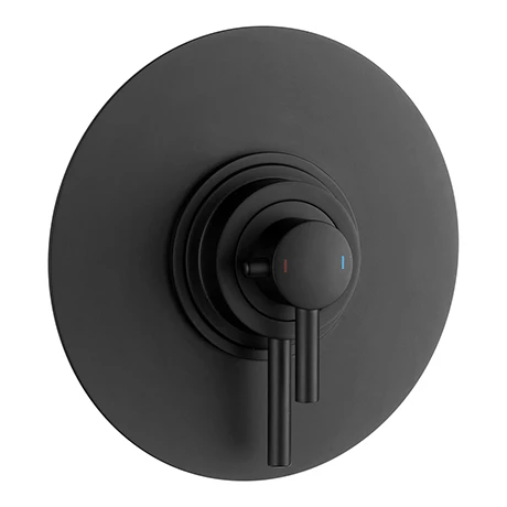 Arezzo Matt Black Round Concealed Dual Thermostatic Shower Valve 3 Arezzo Matt Black Round Concealed Dual Thermostatic Shower Valve