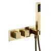 Arezzo Brushed Brass Square Wall Mounted Thermostatic Shower Valve with Handset 1 Arezzo Brushed Brass Square Wall Mounted Thermostatic Shower Valve with Handset -ShowerLux Shop AZSVHBBSQ p