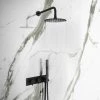 Arezzo Matt Black Round Shower System (Fixed Head, Handset + Integrated Parking Bracket) 2 Arezzo Matt Black Round Shower System (Fixed Head, Handset + Integrated Parking Bracket) -ShowerLux Shop AZSVHMBPK p