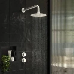 Arezzo Matt White Concealed Individual Stop Tap + Thermostatic Control Shower Valve 8 Arezzo Matt White Concealed Individual Stop Tap + Thermostatic Control Shower Valve -ShowerLux Shop AZWRDSV3 d3 460