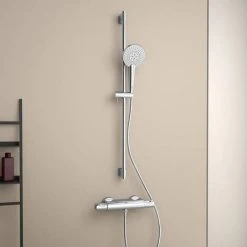 Ideal Standard Idealrain Evo Jet 900mm Shower Slider Rail with 125mm 3 Function Round Handspray - B1763AA -ShowerLux Shop B1763AA D2 460