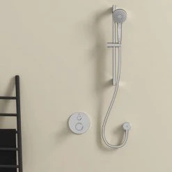 Ideal Standard Idealrain Evo Jet 600mm Shower Slider Rail with 110mm 3 Function Round Handspray - B2233AA -ShowerLux Shop B2233AA D4 460