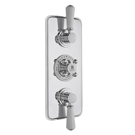 Bayswater White Triple Concealed Thermostatic Shower Valve 3 Bayswater White Triple Concealed Thermostatic Shower Valve