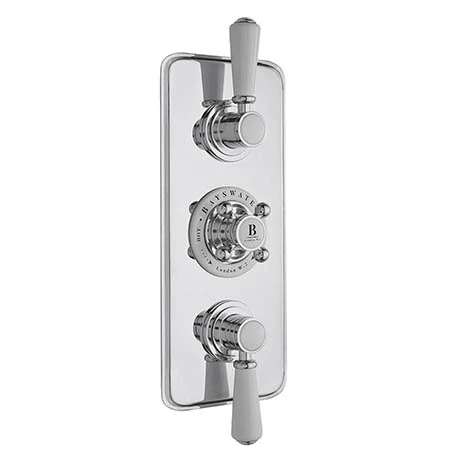 Bayswater White Triple Concealed Thermostatic Shower Valve with Diverter 3 Bayswater White Triple Concealed Thermostatic Shower Valve with Diverter