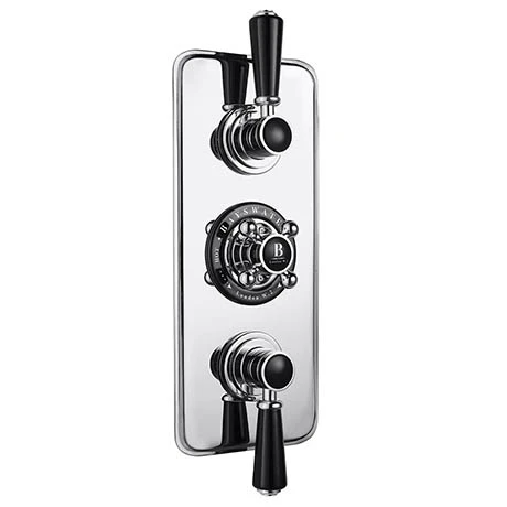 Bayswater Black Triple Concealed Thermostatic Shower Valve with Diverter 3 Bayswater Black Triple Concealed Thermostatic Shower Valve with Diverter
