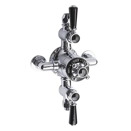 Bayswater Black Triple Exposed Thermostatic Shower Valve 3 Bayswater Black Triple Exposed Thermostatic Shower Valve