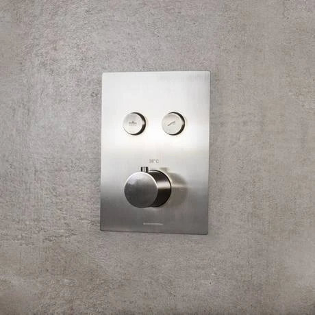 BagnoDesign M-Line Diffusion Brushed Nickel 2 Outlet Thermostatic Shower Valve 4 BagnoDesign M-Line Diffusion Brushed Nickel 2 Outlet Thermostatic Shower Valve - Image 2