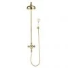 Crosswater Belgravia Unlacquered Brass Thermostatic Shower Valve with 8" Fixed Head & Handset 1 Crosswater Belgravia Unlacquered Brass Thermostatic Shower Valve with 8" Fixed Head & Handset -ShowerLux Shop BEL BRACKETQ P