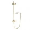 Crosswater Belgravia Unlacquered Brass Thermostatic Shower Valve with 8" Fixed Head, Handset & Wall Cradle 1 Crosswater Belgravia Unlacquered Brass Thermostatic Shower Valve with 8" Fixed Head, Handset & Wall Cradle -ShowerLux Shop BEL CRADLEQ P