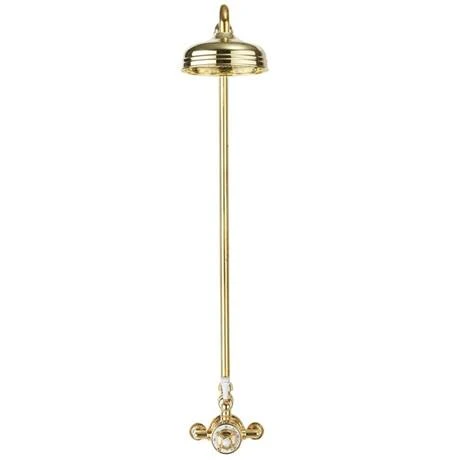 Crosswater Belgravia Unlacquered Brass Thermostatic Shower Valve with 8" Fixed Head 4 Crosswater Belgravia Unlacquered Brass Thermostatic Shower Valve with 8" Fixed Head - Image 2