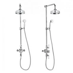 Crosswater - Belgravia Thermostatic Shower Valve with Fixed Head, Slider Rail & Handset -ShowerLux Shop BEL SLIDER D1 460