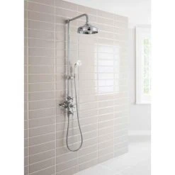 Crosswater - Belgravia Thermostatic Shower Valve with Fixed Head, Slider Rail & Handset -ShowerLux Shop BEL SLIDER D3 460