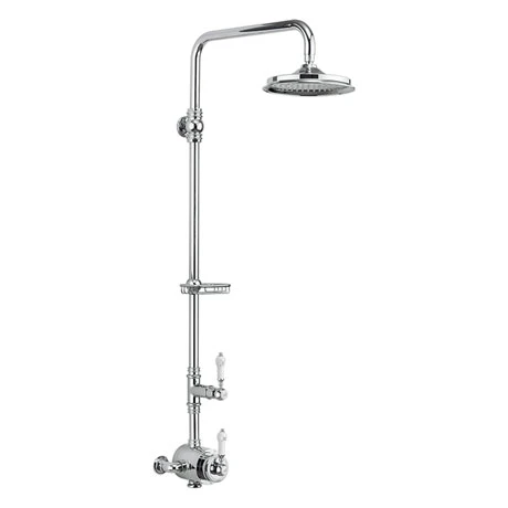 Burlington Stour Thermostatic Exposed Single Outlet Shower Valve & Rigid Riser with Fixed Shower Head 3 Burlington Stour Thermostatic Exposed Single Outlet Shower Valve & Rigid Riser with Fixed Shower Head