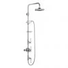 Burlington Stour Thermostatic Exposed Two Outlet Shower Valve, Rigid Riser, Hose & Handset with Fixed Shower Head -ShowerLux Shop BF3S V16 P