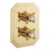 Crosswater Belgravia Unlacquered Brass Crossbox 1 Outlet Trim Set -ShowerLux Shop BLCB1000LBPQ P 2