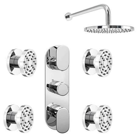 Bosa Concealed Thermostatic Valve with Fixed Shower Head + 4 Body Jets 6 Bosa Concealed Thermostatic Valve with Fixed Shower Head + 4 Body Jets - Image 4
