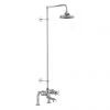 Burlington Tay Deck Mounted Bath Shower Mixer & Rigid Riser with Fixed Head -ShowerLux Shop BT2DS V16 P