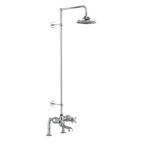 Burlington Tay Deck Mounted Bath Shower Mixer & Rigid Riser with Fixed Head 3 Burlington Tay Deck Mounted Bath Shower Mixer & Rigid Riser with Fixed Head