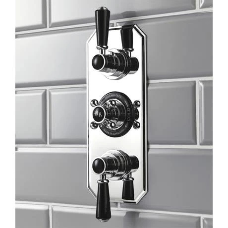 Hudson Reed Topaz Black Triple Concealed Thermostatic Shower Valve - BTSVT003 4 Hudson Reed Topaz Black Triple Concealed Thermostatic Shower Valve - BTSVT003 - Image 2