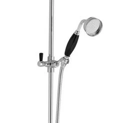 Hudson Reed Topaz Black Triple Thermostatic Shower Valve with Rigid Riser Kit + Bath Spout -ShowerLux Shop BTSVT103 d2 460