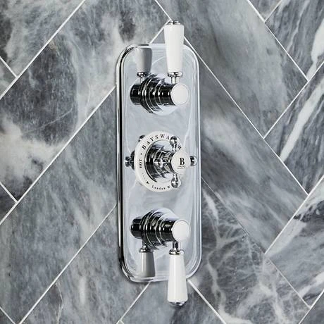 Bayswater White Triple Concealed Thermostatic Shower Valve with Diverter 4 Bayswater White Triple Concealed Thermostatic Shower Valve with Diverter - Image 2