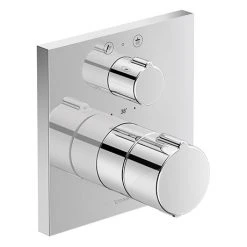 Duravit C.1 Square Thermostatic Shower Mixer with Diverter for Concealed Installation - Chrome - C14200013010