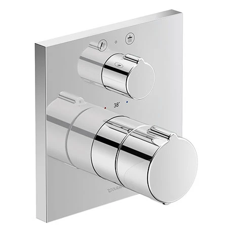 Duravit C.1 Square Thermostatic Shower Mixer with Diverter for Concealed Installation - Chrome - C14200013010 3 Duravit C.1 Square Thermostatic Shower Mixer with Diverter for Concealed Installation - Chrome - C14200013010