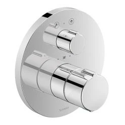 Duravit C.1 Round Thermostatic Shower Mixer with Diverter for Concealed Installation - Chrome - C14200014010