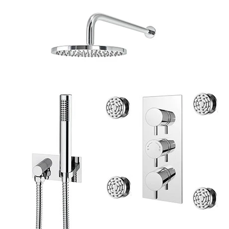 Cruze Shower Pack (inc. 200mm Wall Mounted Head, 4 Body Jets, Outlet Elbow + Handset) 3 Cruze Shower Pack (inc. 200mm Wall Mounted Head, 4 Body Jets, Outlet Elbow + Handset)