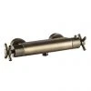 Chatsworth Antique Brass Crosshead Bottom Outlet Thermostatic Bar Shower Valve -ShowerLux Shop CHAB61A p