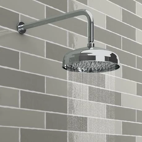 Chatsworth 1928 Black Traditional Push-Button Shower System with Large Handset + 8" Rainfall Shower Head 5 Chatsworth 1928 Black Traditional Push-Button Shower System with Large Handset + 8" Rainfall Shower Head - Image 3