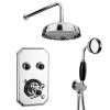 Chatsworth 1928 Black Traditional Push-Button Shower System with Large Handset + 8" Rainfall Shower Head 1 Chatsworth 1928 Black Traditional Push-Button Shower System with Large Handset + 8" Rainfall Shower Head -ShowerLux Shop CHT PB PK3 BLK p