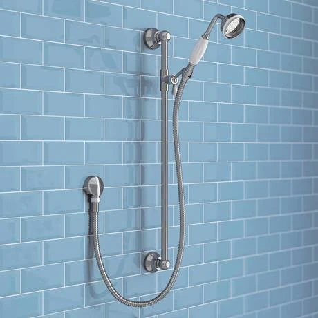 Chatsworth 1928 Traditional Push-Button Shower Pack with Slide Rail Kit + Ceiling Mounted Head 4 Chatsworth 1928 Traditional Push-Button Shower Pack with Slide Rail Kit + Ceiling Mounted Head - Image 2