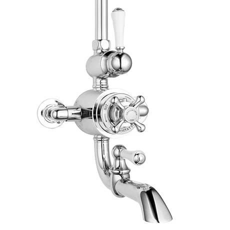 Chatsworth 1928 Traditional Thermostatic Shower with Rigid Riser & Bath Tap 4 Chatsworth 1928 Traditional Thermostatic Shower with Rigid Riser & Bath Tap - Image 2