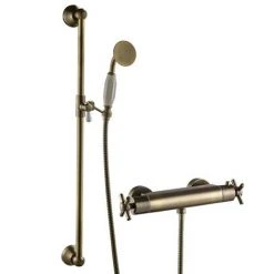 Chatsworth Antique Brass Traditional Crosshead Shower Bar Valve + Slider Rail Kit 9 Chatsworth Antique Brass Traditional Crosshead Shower Bar Valve + Slider Rail Kit -ShowerLux Shop CHTBVAB d2 460
