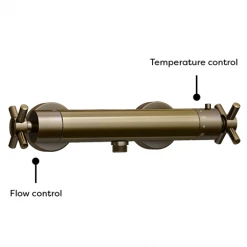 Chatsworth Antique Brass Traditional Crosshead Shower Bar Valve + Slider Rail Kit 13 Chatsworth Antique Brass Traditional Crosshead Shower Bar Valve + Slider Rail Kit -ShowerLux Shop CHTBVAB detail2 460